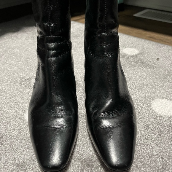 Madewell Black Dime Leather Ankle Boots - Picture 1 of 3
